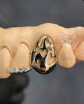 Open Face Hearts with Diamond Inlay